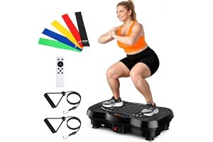 GLYLF Vibration Plate Exercise Machine for Full Body Lymphatic Drainage | 130 Levels Bluetooth Shake Plate with Resistance Ba