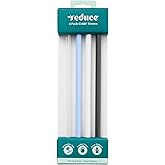 Reduce Reusable Hard Plastic Straws, 4 Pack - Fits 20-50 oz Tumbler Mugs - BPA-Free, Dishwasher Safe, Impact Resistant - Ideal Drinking Straws for Home and Travel