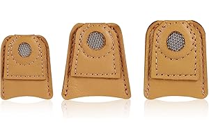 3pcs Sewing Thimble Finger Leather Protector Coin Thimble Pad for Craft Sewing Quilting Embroidery Knitting Pin Needles DIY, 