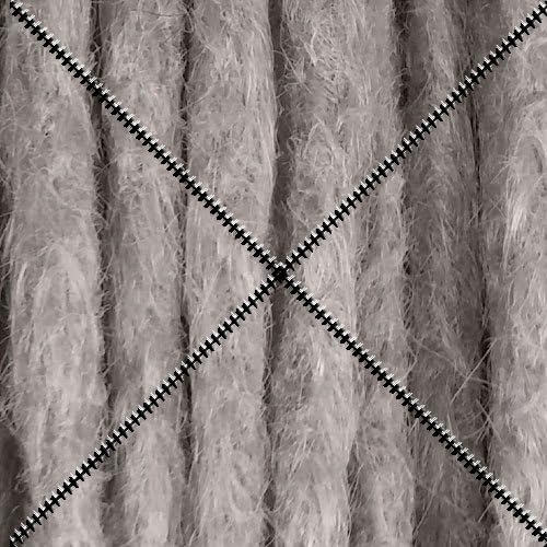 Dreadlocks Clip Set 18 inch Synthetic Crochet Dreads - Full Set and Storage Bag - Silver Fox