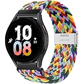 20mm Sport Loop Band Compatible With Samsung Galaxy Watch 7 6 5 4 40mm 44mm/Watch 5 Pro 45mm/Galaxy Watch 4 6 Classic 42mm 46mm 43mm 47mm/Watch 3 41mm/Active 2 Nylon Braided Strap for Women Men