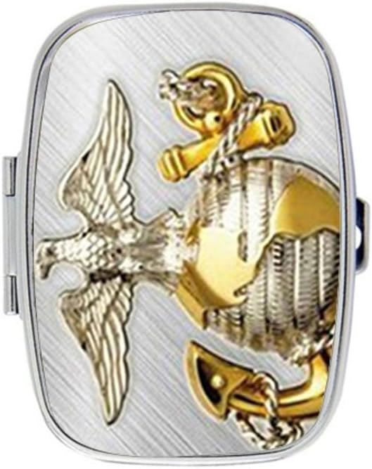 USMC Marine Corps Metal Pattern Personalized Custom HOT Sale stainless steel Pill Case Box Medicine Organizer Gift Box