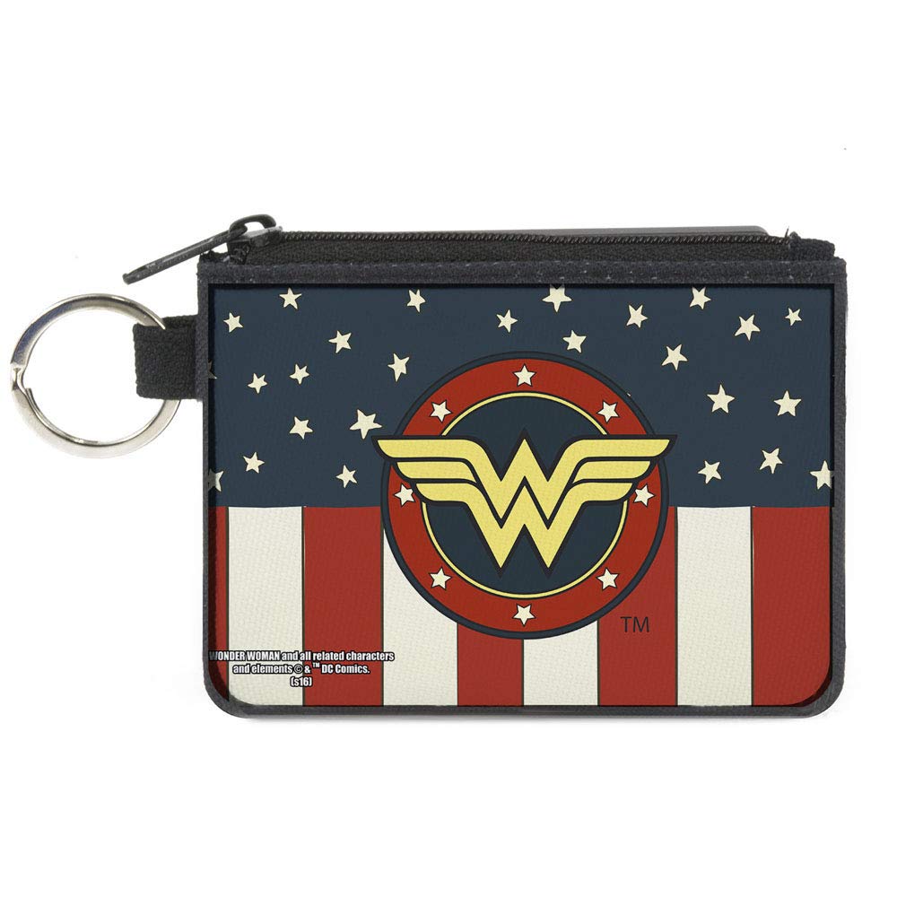 Buckle-Down Zip Wallet Wonder Woman Large Accessory, Wonder Woman, 8" x 5" - multi - 4.25" x 3.25"