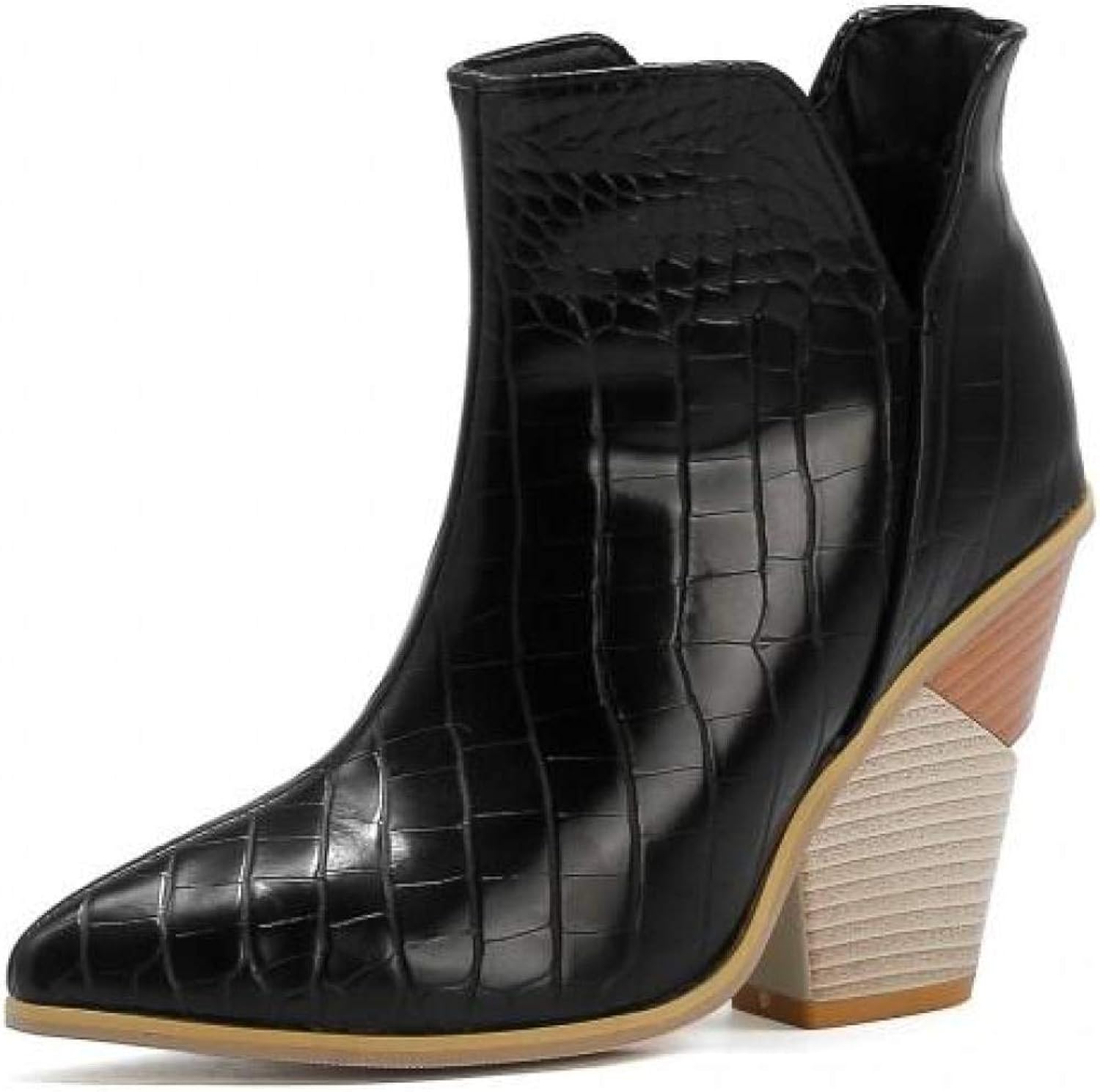 pointed toe ankle boots chunky heel