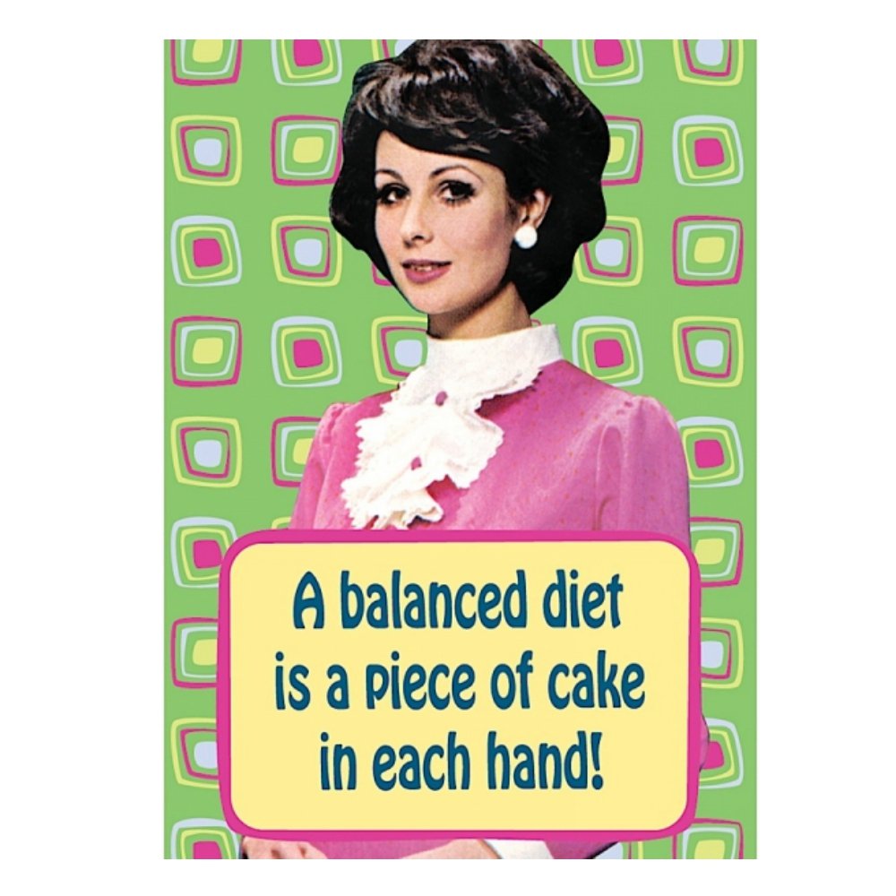 Pritties Accessories Retro Humour A Balanced Diet is Refrigerator Magnet Metal Novelty Funny Gift