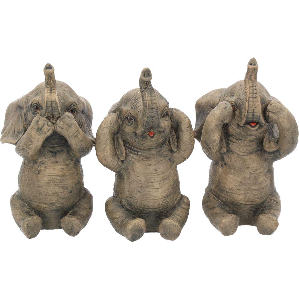 Nemesis Now Three Wise Elephants Figurine 16cm Grey