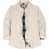 Women's Corduroy Shirt Jacket with Flannel Lining, Snap Button Front Fall Winter Shacket Coat