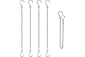 RIFNY 20 Inch Chain for Hanging Plants, Black Small Plant Chains for Hanging Baskets Kits with Hooks for Bird Feeders Planters Billboards Lanterns Wind Chimes Ornaments Outdoor Indoor Use (5 PCS)