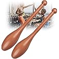 NENAGGE Wood Indian Clubs Pair 2lb for Training Wooden Mace Exercise Club for Strength Training Rehabilitation Improves Grip Full Body Workout for Men Women,S