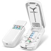 Pill Cutter for Small Pills, Pill Splitter for Tiny Pills - Precisely Cuts into 1/2, 1/3, 1/4 | Portable &amp; Easy-Grip Design