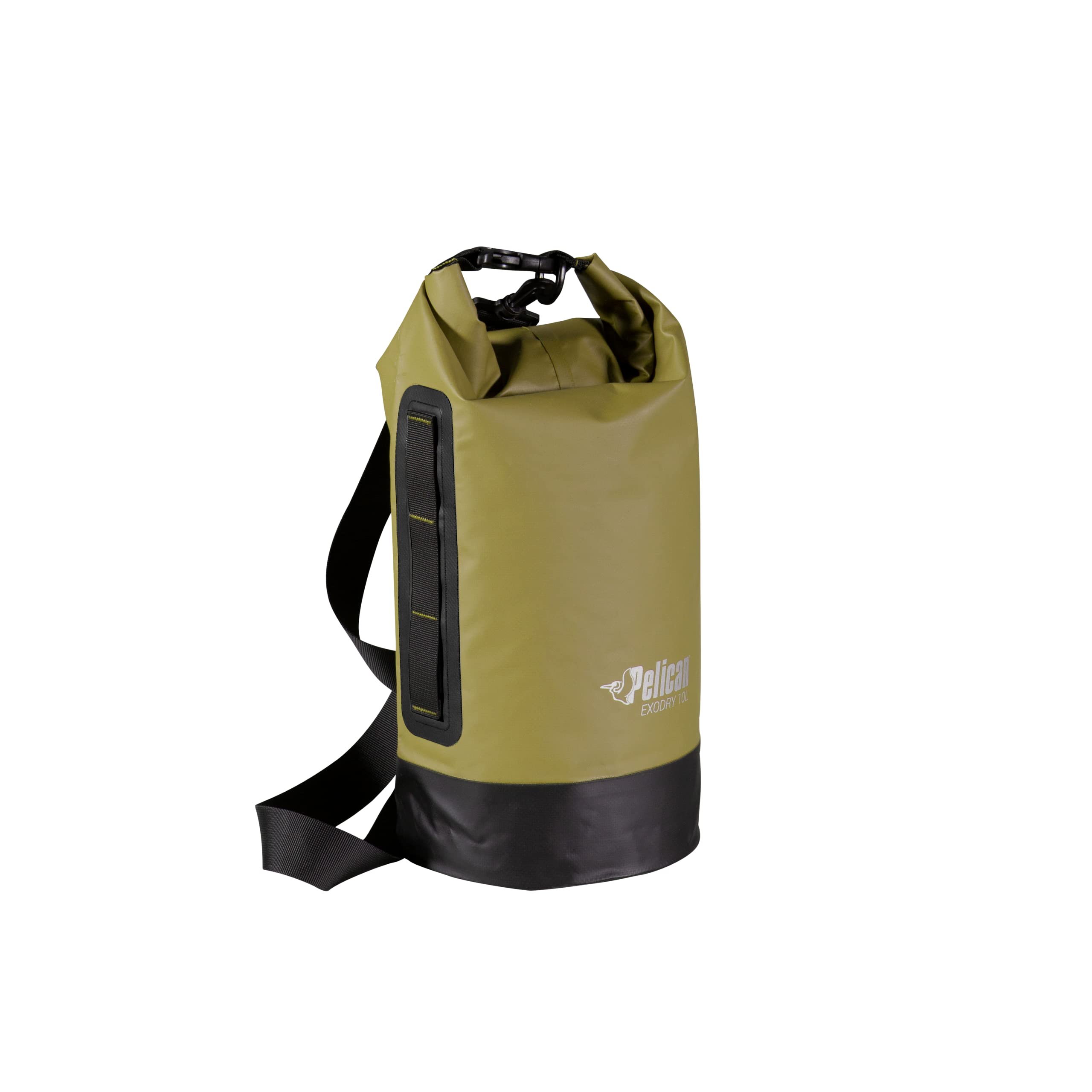 Pelican - ExoDry 10L Small Drybag - Olive - Waterproof - Shoulder Strap - Thick & Lightweight - Roll Top Dry Compression - Keeps Gear for Kayaking, Beach, Rafting, Fishing, 10L US