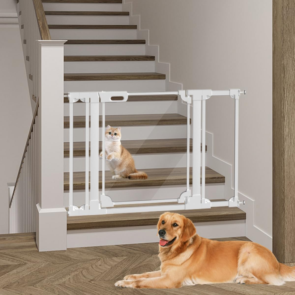 View 1 of ** MISSING INSTRUCTIONS**
AIKSIWAI Clear Baby Safety Gate for Stairs,29"-48" Wide, 30" Tall Pressure Mounted Acrylic Pet Gate, Easy Walk Through Auto Close Child Gate for Doorways and House,29.52-47.24"