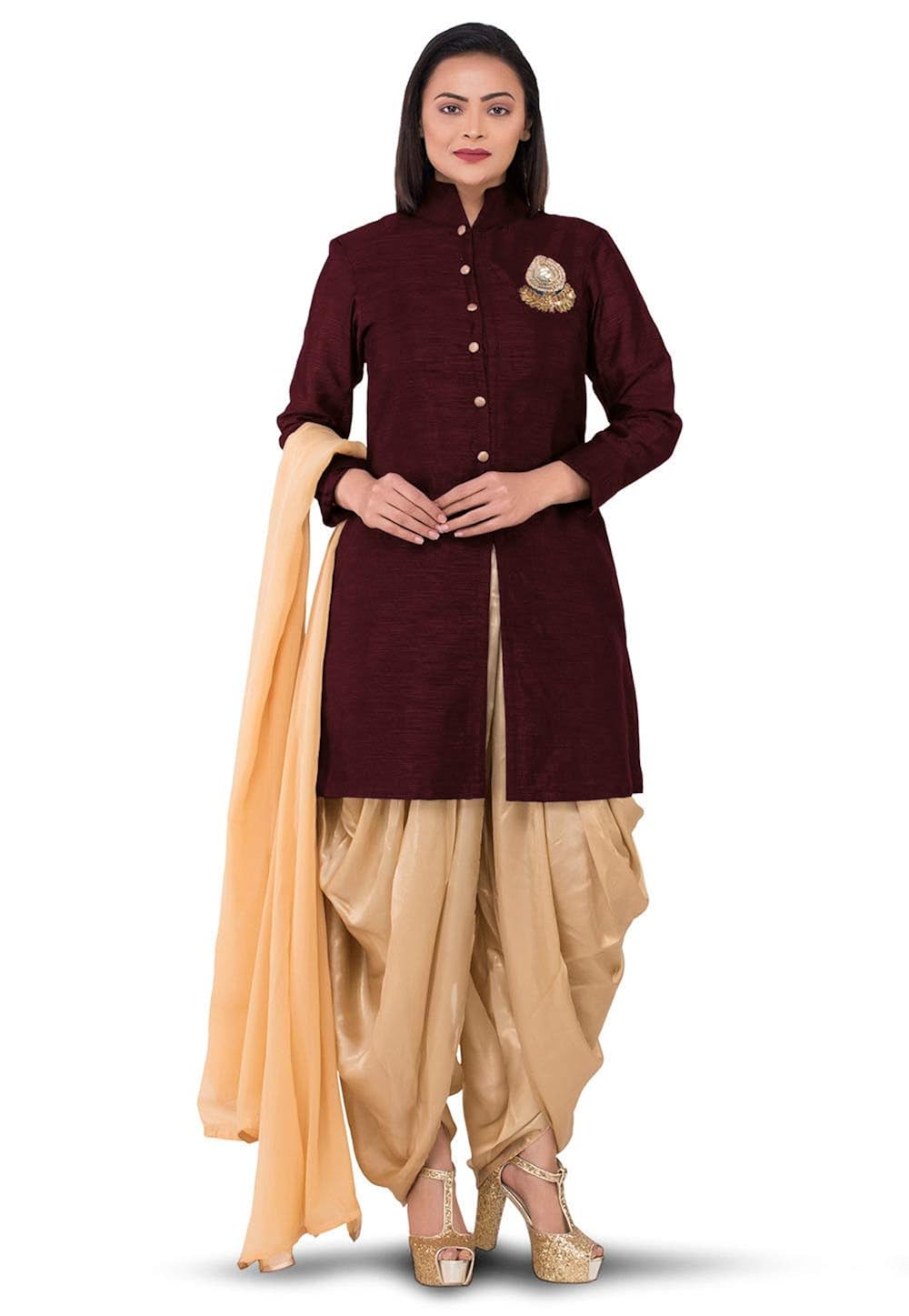Dark maroon punjabi suit Outlet