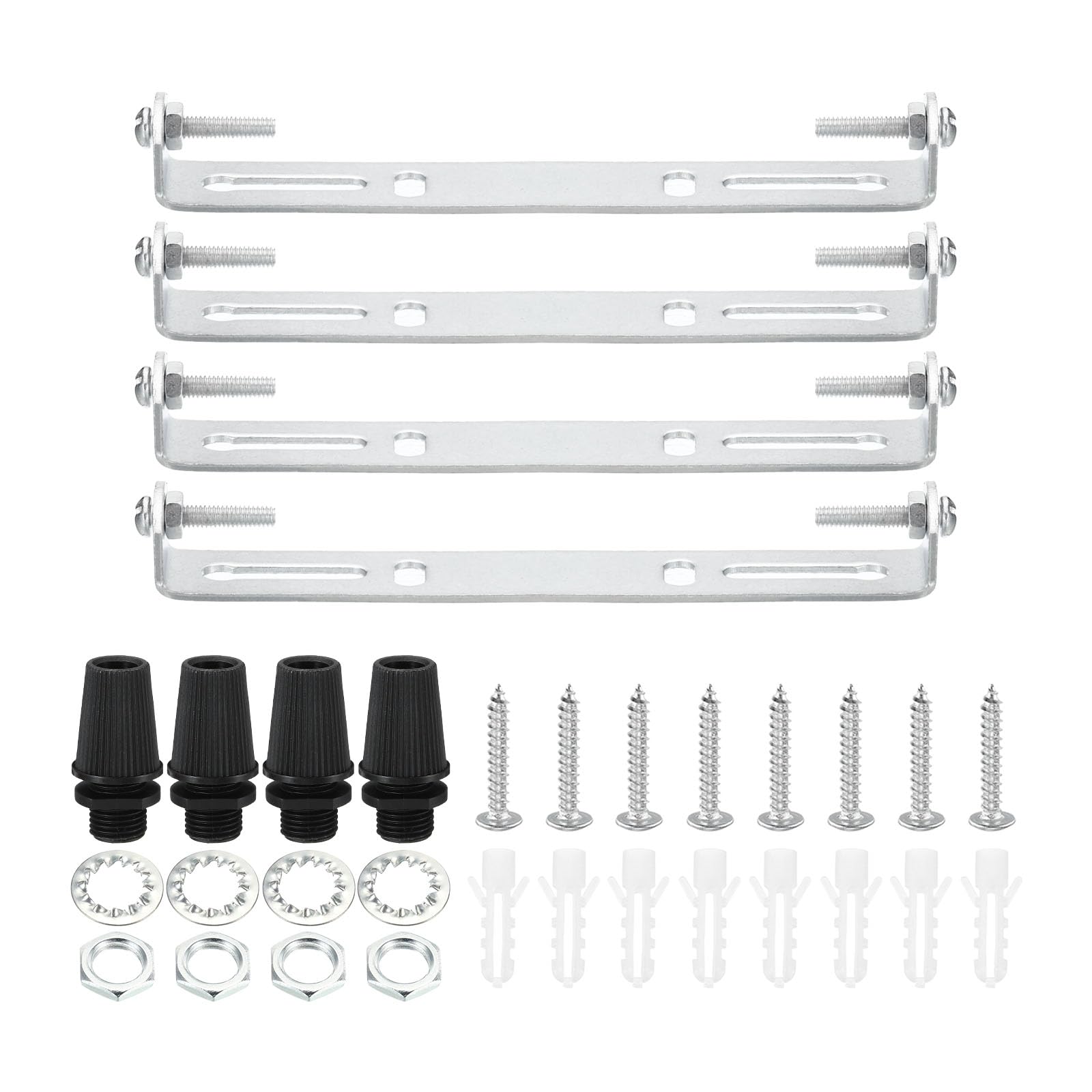 PATIKIL 125mm Ceiling Light Plate Kit, 4 Set Light Fixture Mounting Bracket Plate Steel Crossbar for Home Office Pendant Wall Light, with Screw Washer Nut Kit