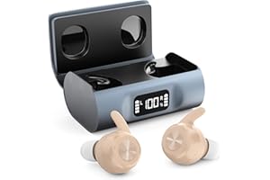 URORU Hearing Aids for Seniors, OTC Hearing Aid Rechargeable with Noise Cancellation Adults, senior Invisible Hearing Amplifier With Portable Charging Case Premium Comfort Design(Beige)