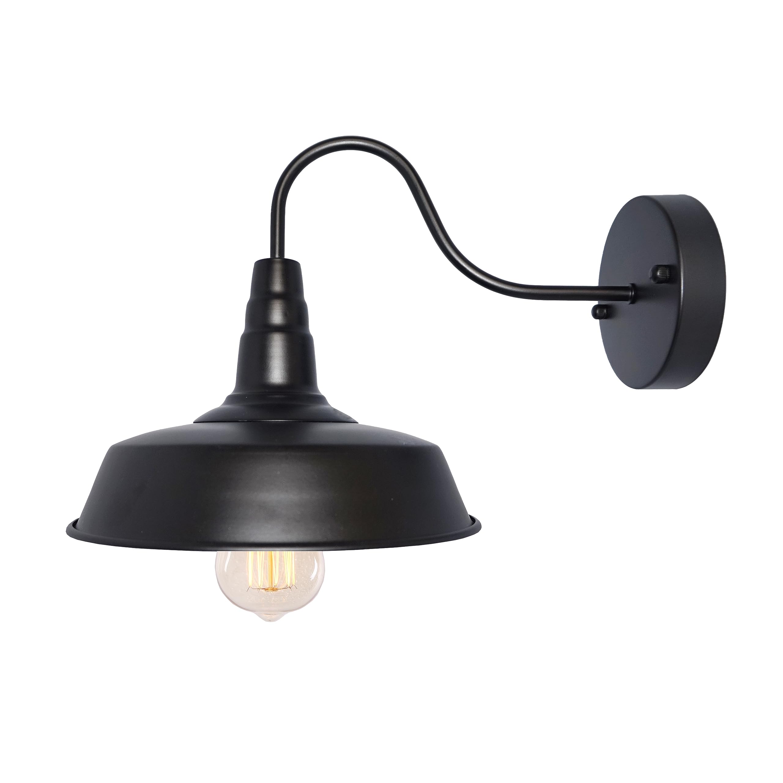 Photo 1 of BRIGHTESS #80 Retro Black Wall Sconce Lighting Gooseneck Barn Flat Lights Industrial Vintage Farmhouse Wall Lamp Outside Led Light Fixtures E26 Bathroom Kitchen Bedroom Hardwired