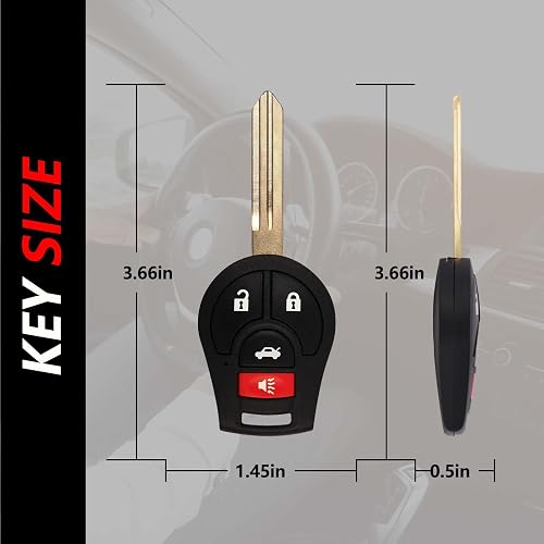 NPAUTO Key Fob Replacement – 2 Pack, Fits Nissan Frontier, Xterra, Titan, Pathfinder, Murano & More 1 thumbnail image