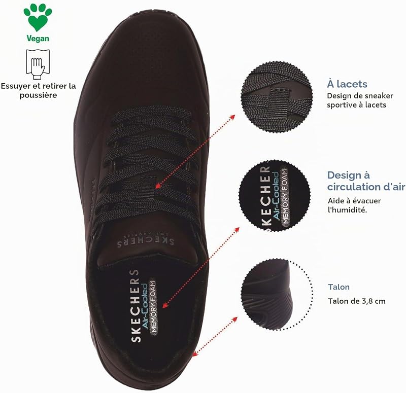Uno Stand On Air Baskets Homme, Black Durabuck Trim, 42 EU