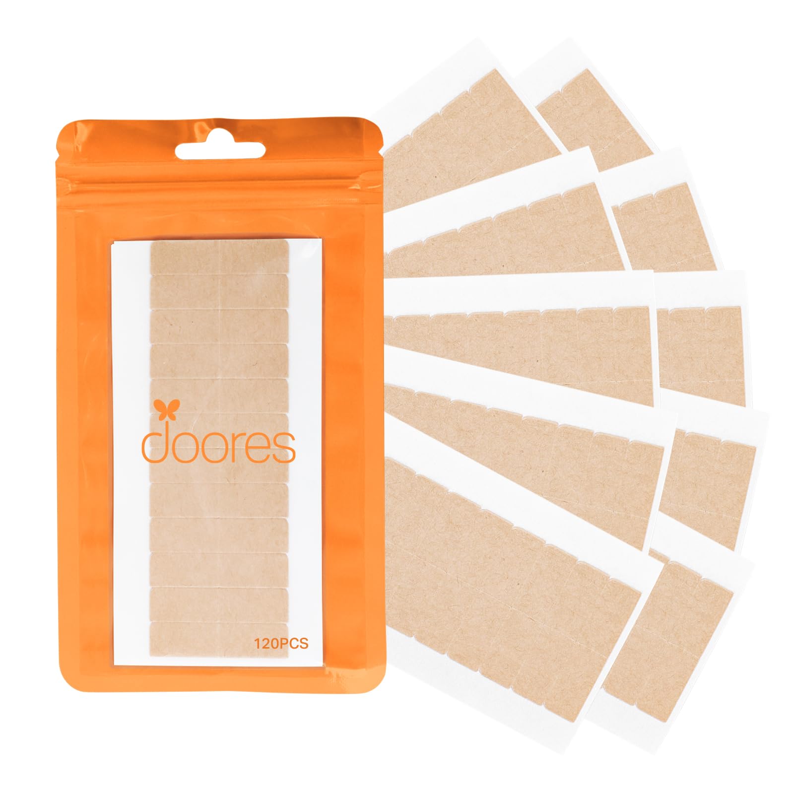 DOORES Hair Extension Tape, 120 Tabs Durable Double Sided Tapes for Hair Extensions with Strong Hold (4 x 1cm/1.57 x 0.39 inch)