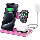 3 in 1 Charging Station for iPhone 17 - Wireless Charger for Apple Devices for iPhone 17 16 15 14 13 12 11 Pro Max - Foldable Wireless Charging Station Dock Stand for Apple Watch Series & AirPods