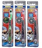 Star Wars Children's Tooth Brush (Pack of 3) With Cap and Suction - Toothbrush Designs Vary - Premium Quality