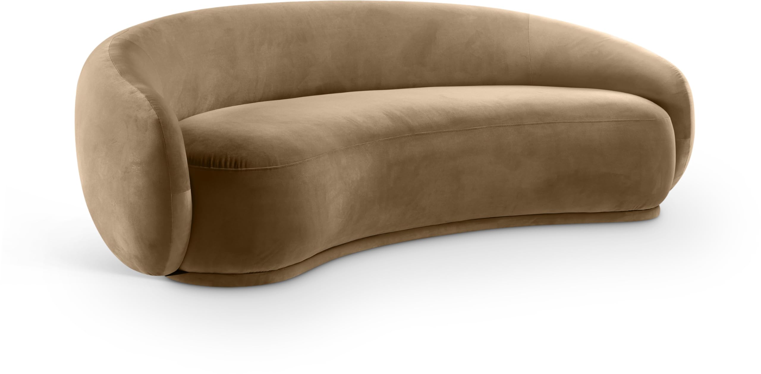 Photo 1 of ***DAMAGED BOTTOM*** Meridian Furniture 44044Beige-S Emery Collection Modern | Contemporary Sofa with Ultra Luxe Beige 460 GSM Velvet, Solid Eucalyptus Wood Inner Frame, 95" W x 45.5" D x 31" H, Beige