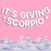 xo, Fetti It's Giving Scorpio Banner - Iridescent Foil Banner | 5 Ft. | Zodiac Birthday Sign, Horoscope Party Background, Astrology Bday Decorations