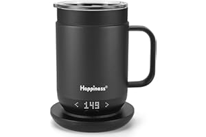 Happiness Smart Heated Coffee Mug,16oz Rechargeable Electric Self Heating Temperature Control Coffee Cup