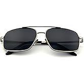 J+S Rua Retro Rectangle Aviator Polarized Sunglasses for Men | Metal Spring Hinge | Polarized 100% UV 400 | Medium-Large Fit