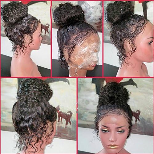 Thriving Pre Plucked 360 Lace Frontal Wigs for Black Women Curly 360 Lace Wigs Glueless Human Hair Wigs with Baby Hair (10inch-180density)