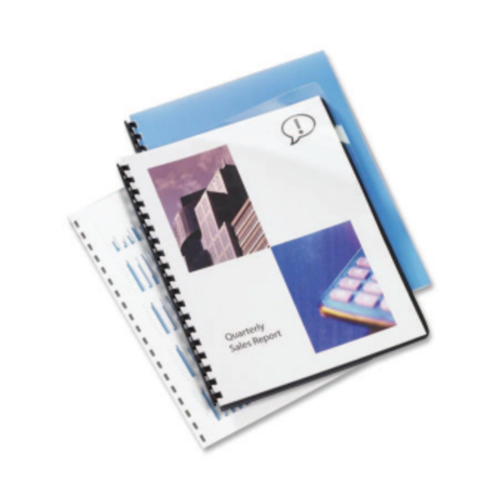 Photo 1 of GBC Clear View Presentation Covers, Pre-Punched for CombBind, 19 Hole, Round Corners, 100 Pack (2020024)