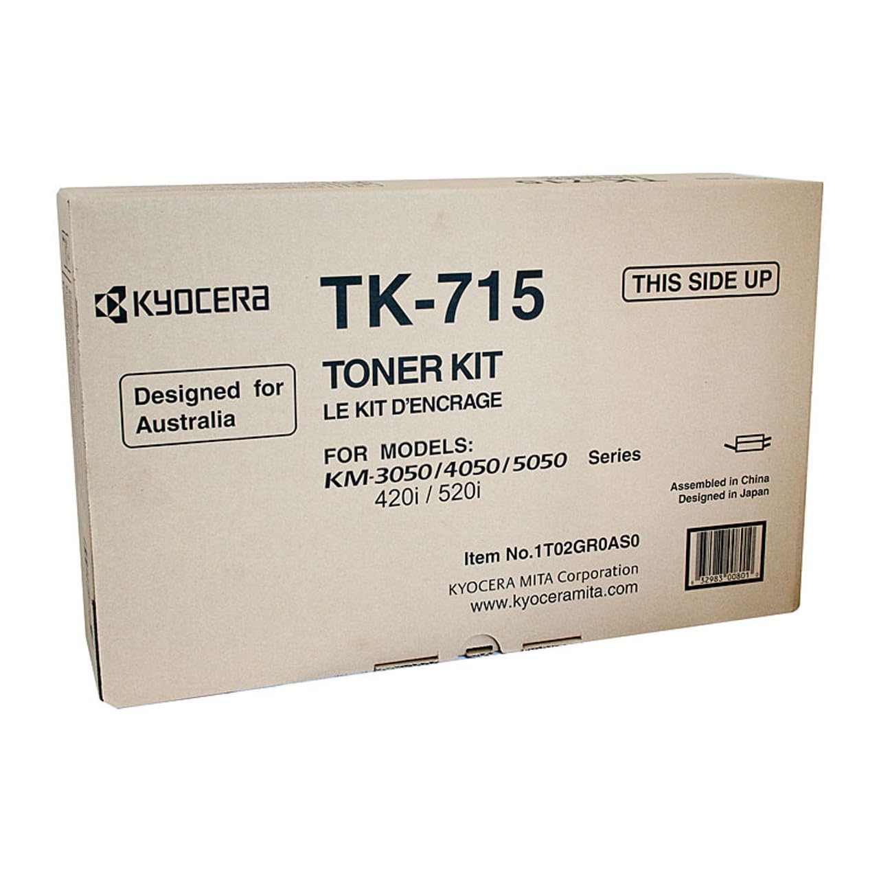 Kyocera Toner Cartridge TK-715 K - BLACK - 34.000 Pages Ultra High Capacity Genuine Premium Printer Toner - 1T02GR0EU0 - 0T2GR0EU - for KM-3050 / KM-4050 / KM-5050