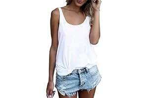 OMSJ Women Shirts Sleeveless Summer Tunic Loose Fit Tank Tops