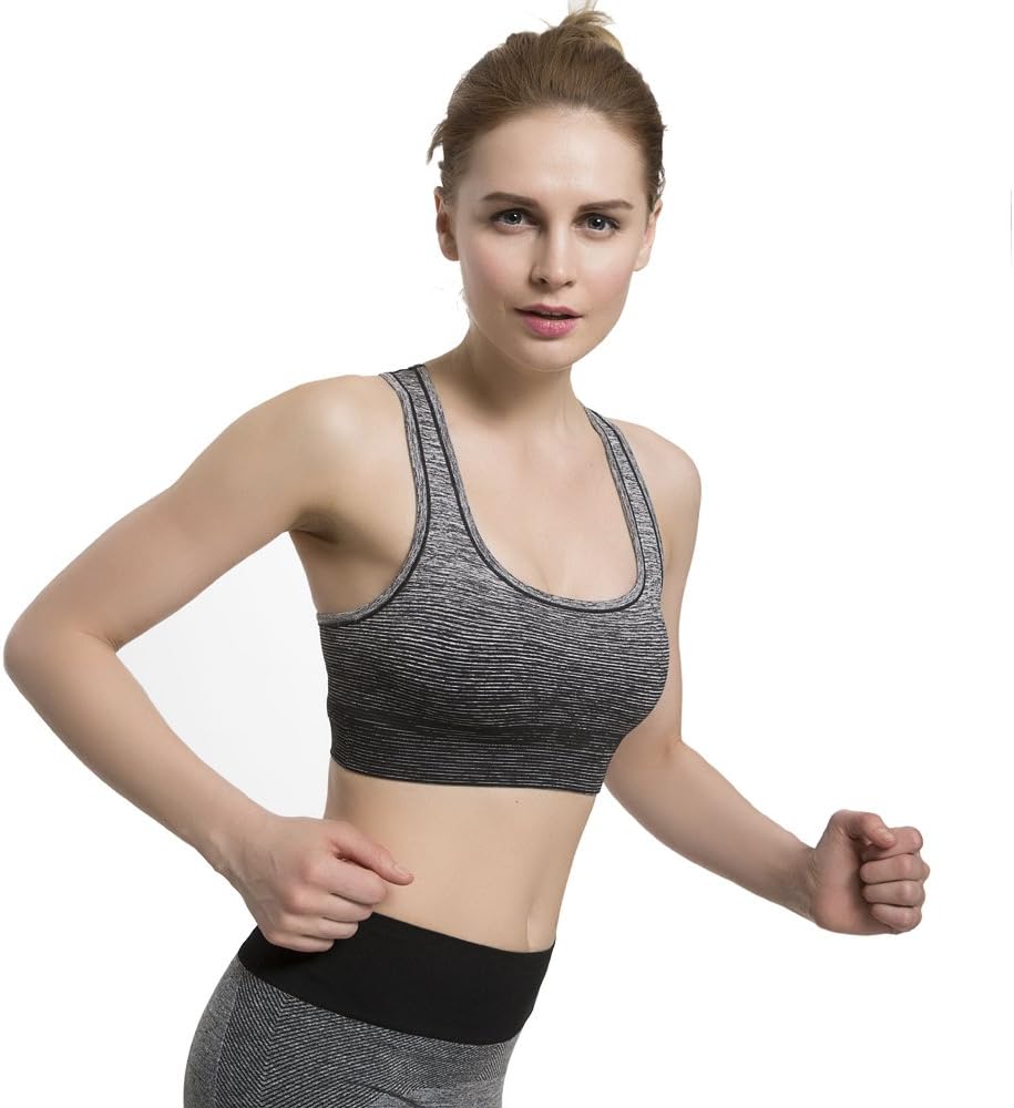 MISSALOE Women’s Seamless Sports Bras with Removable Cups High Impact Yoga Bra