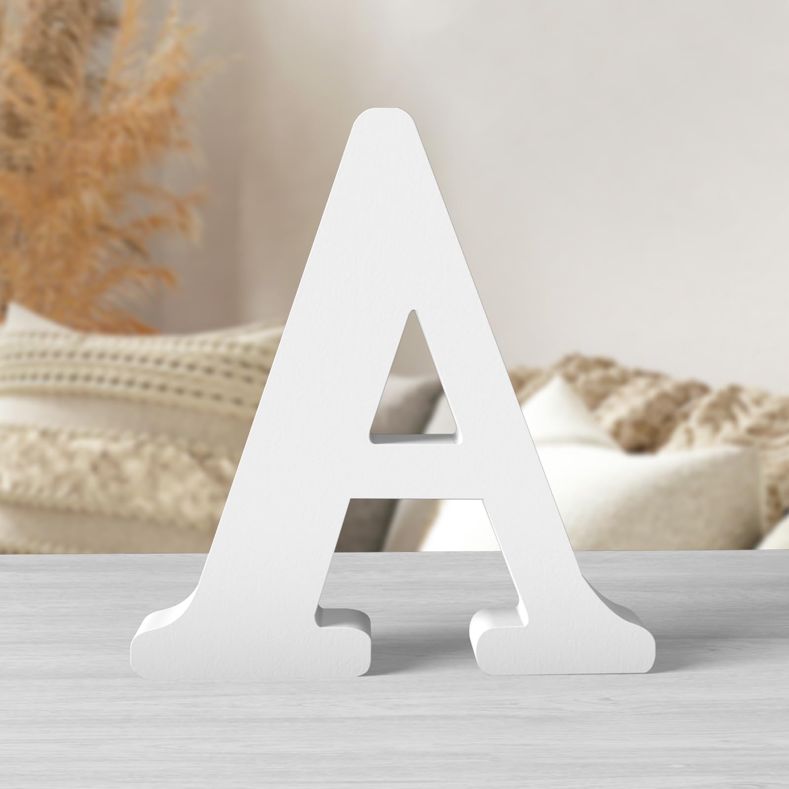 Photo 1 of Zaruatu 8 Inch White Wood Letters Unfinished Wood Letters for Wall Decor Decorative Standing Letters White Block Letters for Wall Decoration for Craft Home Party Projects (A)