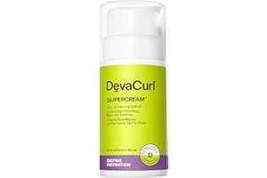 DevaCurl SuperCream Rich Coconut Infused Definer, Curl Defining Cream for Curly, Medium to Coarse Waves and Coils, Anti Frizz
