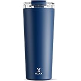 Meoky 24 oz Travel Coffee Mug with Leak-proof Lid, Stainless Steel Insulated Coffee Tumbler, Keeps Hot for 8 Hours or Cold for 24 Hours, Fits in Car Cup Holder (Sea)