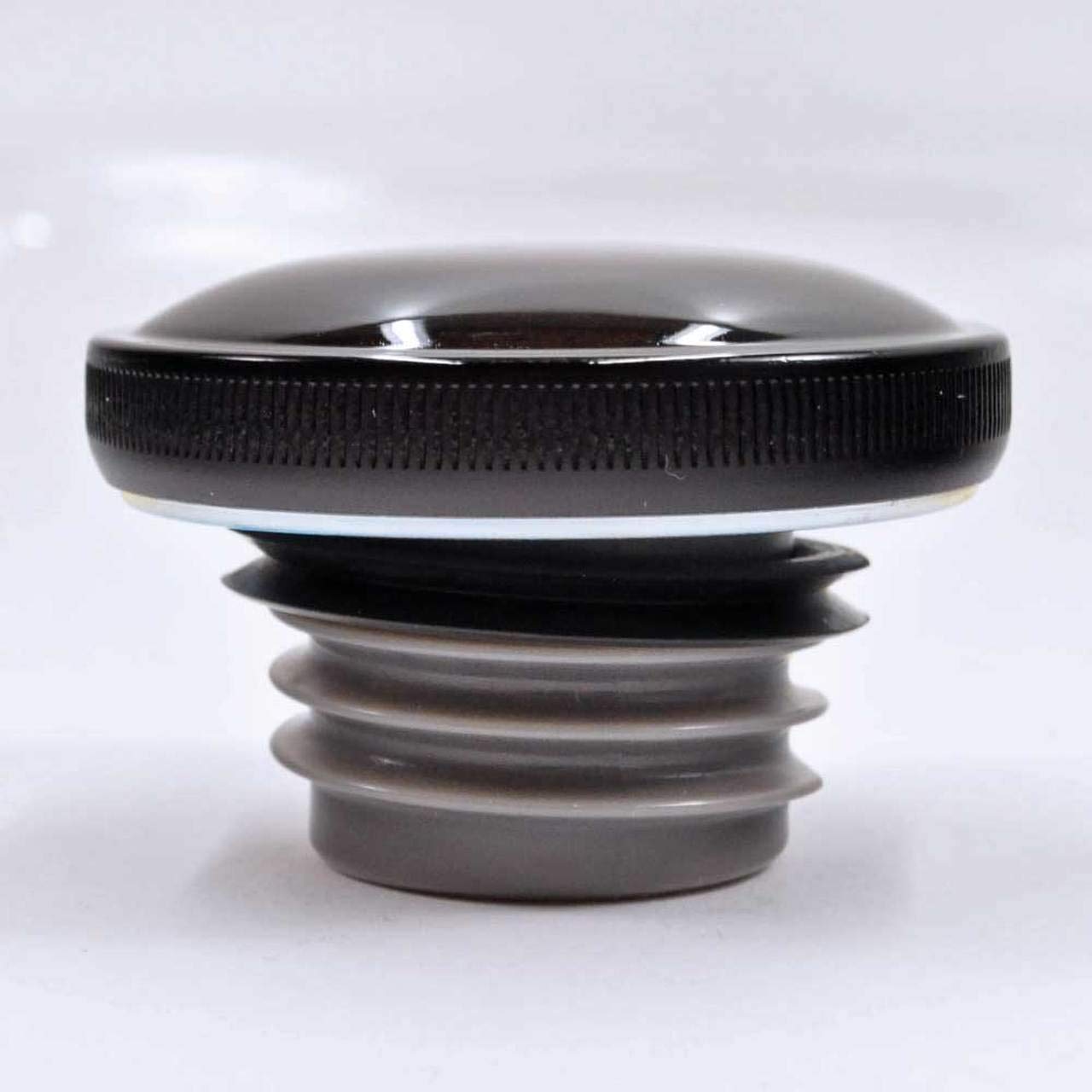 Photo 1 of Screw-In Non-Vented Gas Cap - Gloss Black - Fits 1996-2019 Harley Big Twin Models - Left Hand Thread
