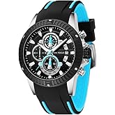 AIMES Mens Watches for Men Casual Chronograph Waterproof Sport Military Watch Analog Quartz Movement Stylish Luxury Dress Wrist Watch Elegant Gift Watch for Men