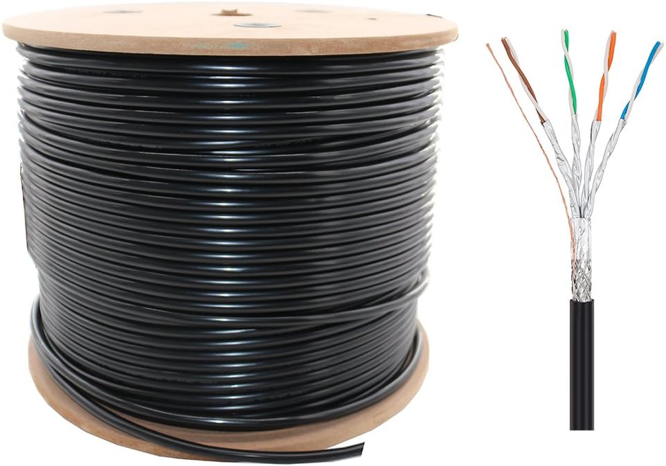 ShineKee 660ft CAT 7 S-STP Bulk Cable, 26AWG Heavy-Duty Cat7 Networking Cord Patch Cable RJ45 10 Gigabit 600Mhz LAN Wire Cable STP