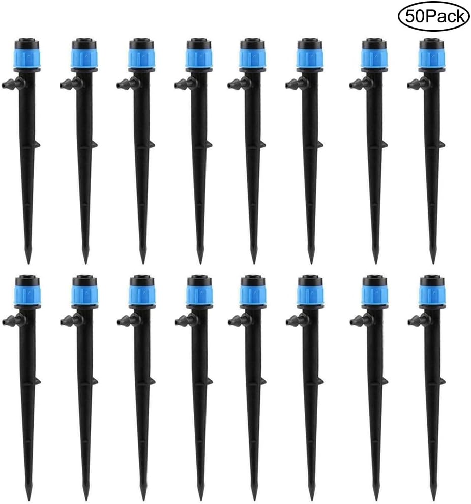 Anpatio 50 Pcs 360 Degree Micro Irrigation Drippers System Garden Adjustable Sprinklers Emitter Watering Equipment Misting Nozzles for Garden Lawn Fruit Tree Flower Vegetables Plants : Garden & Outdoor
