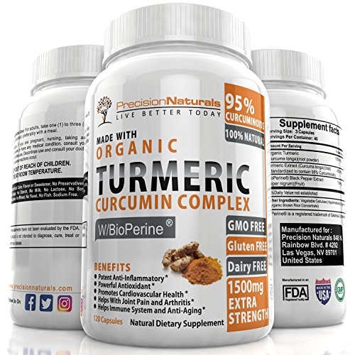 UPC 854858007298, Organic Turmeric Curcumin with Bioperine. 1500mg/serving Highest Potency Available. Premium Pain Relief &amp; Joint Support w/ 95% Standardized Curcuminoids. Non-GMO, Gluten Free Capsules w/ Black Pepper