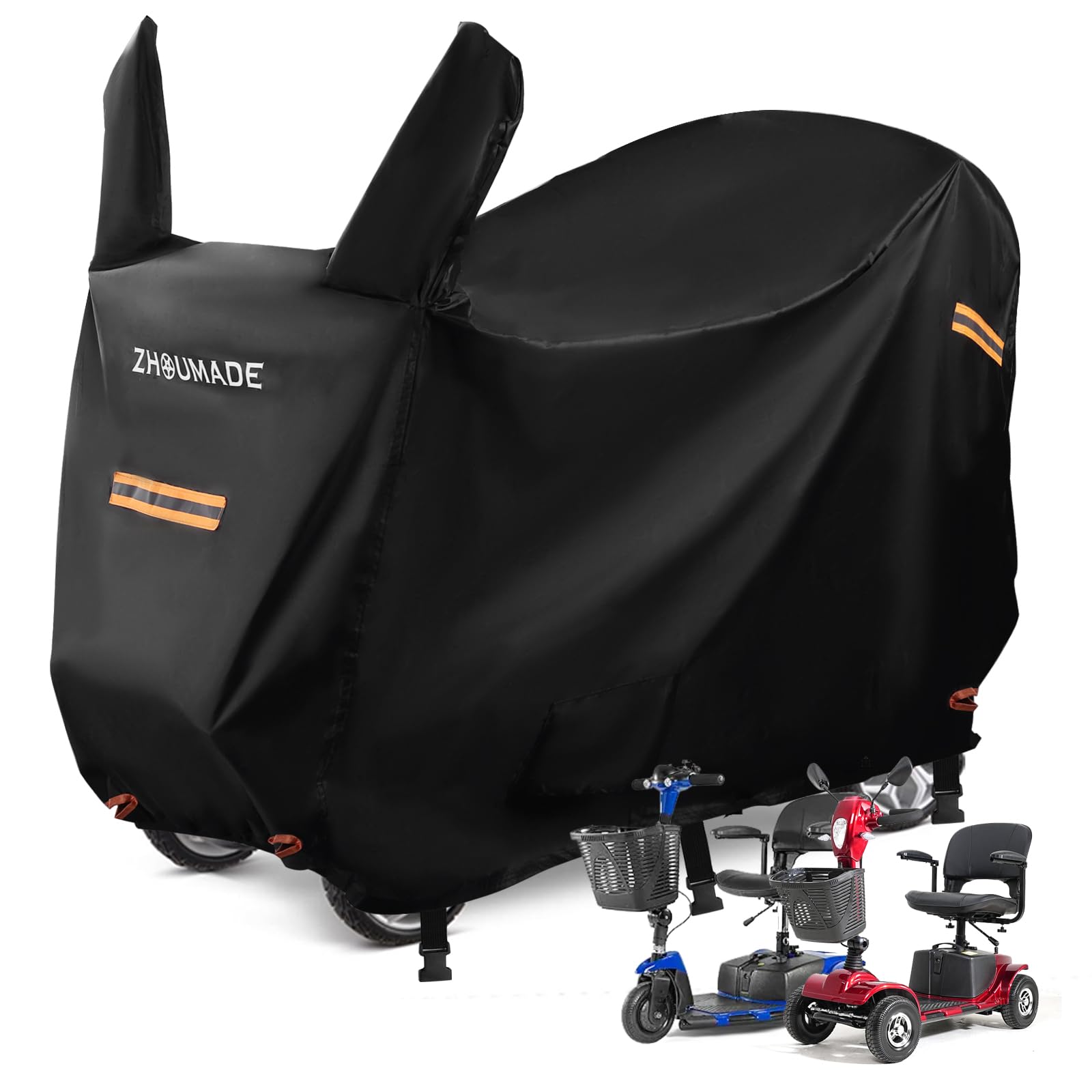 Heavy Duty Mobility Scooter Cover with Storage Bag,420D Oxford Waterproof Cover for Electric Scooter Ebike Windproof Wheelchair Accessories Rain Cover XL 144 * 68 * 99 cm