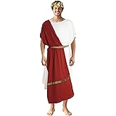 MCJC Men Greek Toga God Costume Adult Roman Deluxe Halloween Cosplay Ancient White Robe