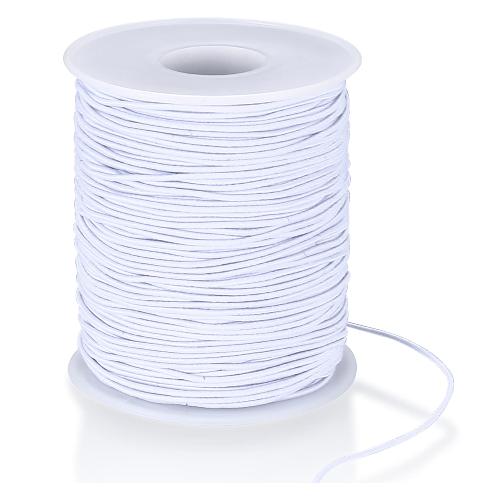 1mm x 100m/328 ft Elastic Cords, Elastic Beading String Cord, Thread String Cord for DIY Craft Jewellery Bracelet Necklaces Making - White