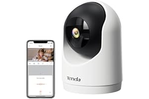 Tenda 2K Indoor Security Camera for Baby Monitor, WiFi 6 Pet/Dog Camera for Home Security, 360° Pan/Tilt, 2-Way Audio, Motion