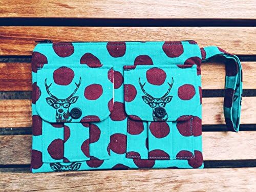 Turquoise Bucks Wristlet, Women's Wallet Wristlet, Wristlet Purse, Smartphone Wallet, Clutch Wrislet, Wrislet Bag