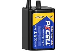 PKCELL 6 Volt Lantern Battery, 6V 4R25 Flashlight Battery with Spring Terminals, Heavy Duty Square Batteries with Long-Lasting Power for Lantern, Emergency Light, Deer Game Feeder, Fencing, 1 Count
