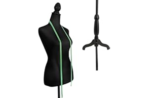 PETGIRL Female Mannequin Torso Dress Form Manikin Body w/ Wooden Tripod Base Stand 58"-67" Adjustable Height