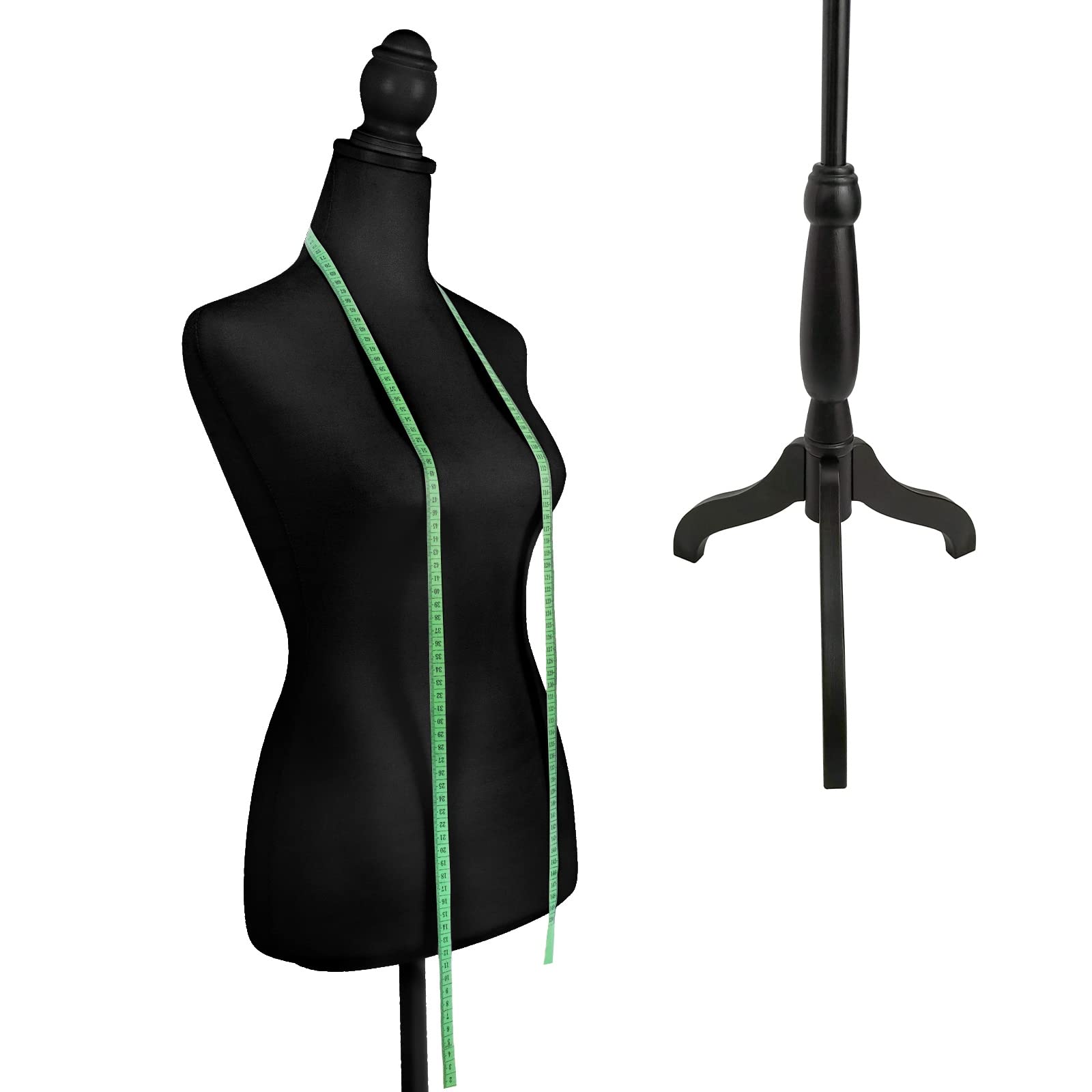 Female Mannequin Dress Form Torso With Tripod Stand - Adjustable Height, Styrofoam Body, Velvet Cover